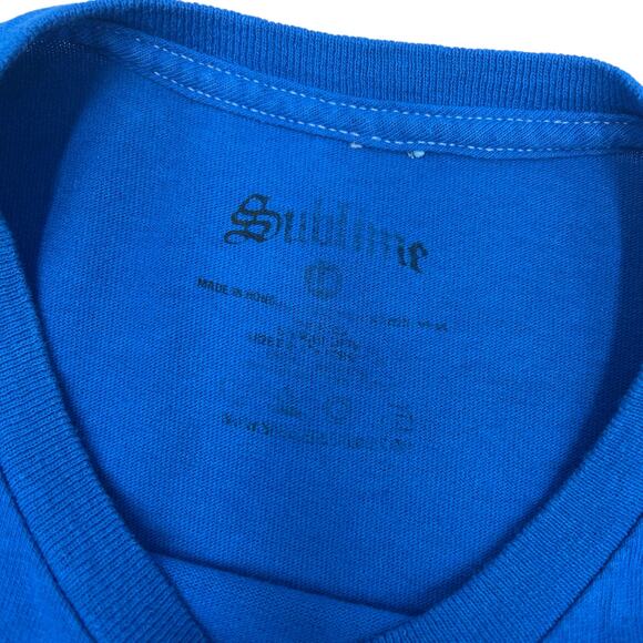 Sublime Mens Long Beach CA Blue Neon Sun Face Graphic Retro Rock Band T-Shirt - Picture 5 of 8